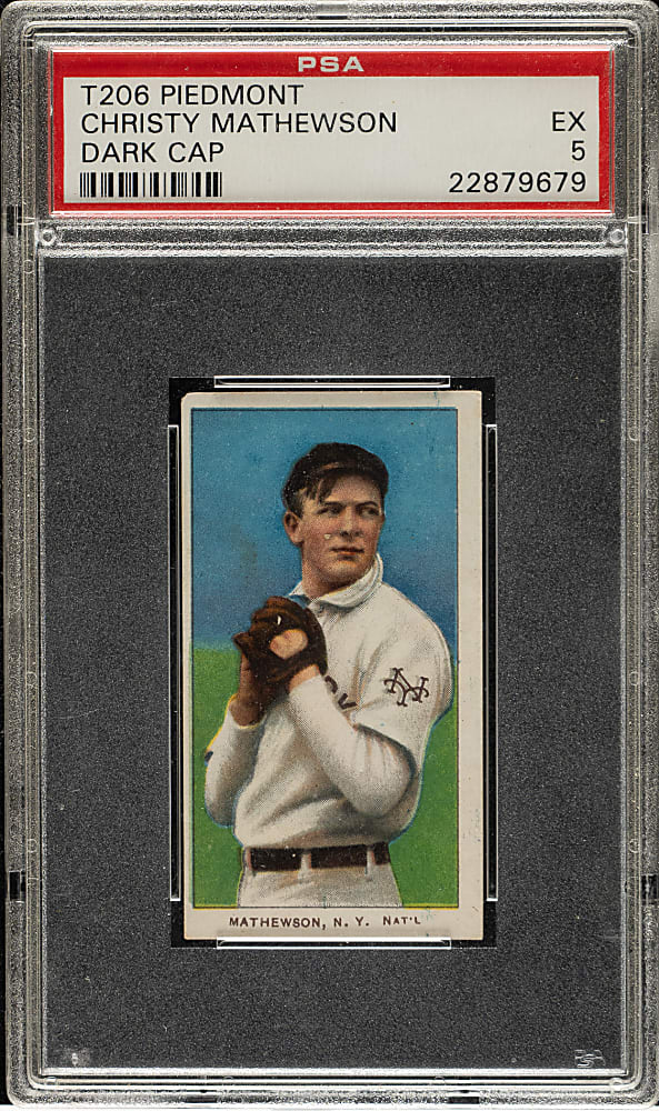 1909-1911 T206 White Border Christy Mathewson Dark Cap PSA EX 5