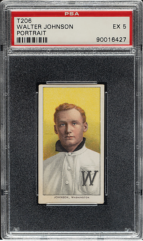1909-1911 T206 White Border Walter Johnson Portrait PSA EX 5