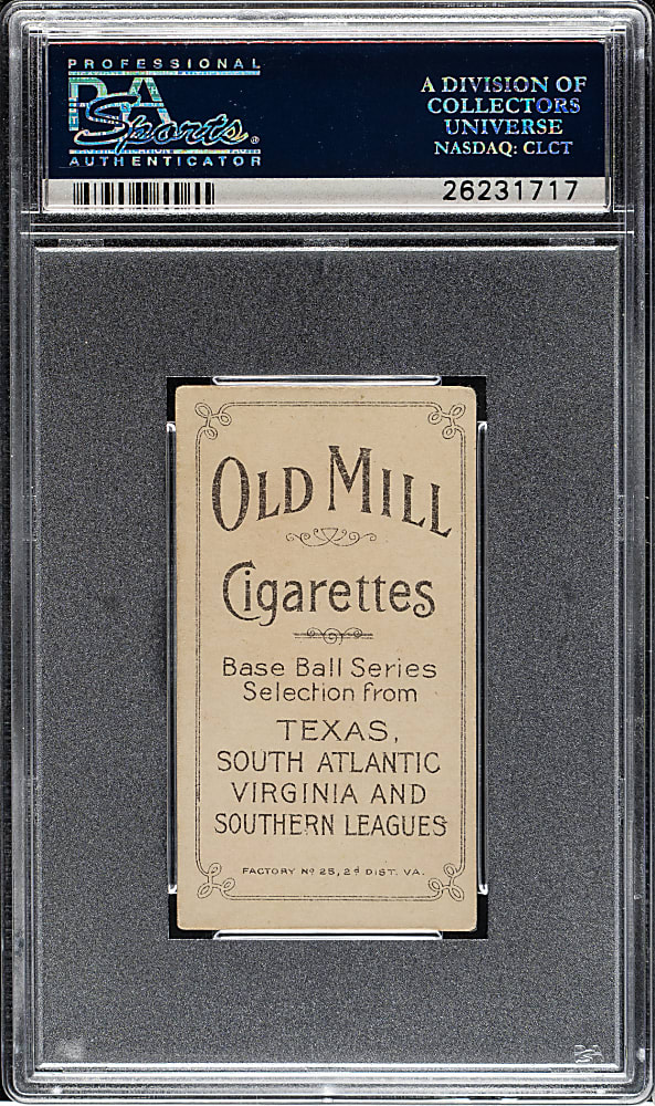 1909-1911 T206 White Border Shag Shaughnessy Southern Leaguer PSA VG 3 - Old Mill Back