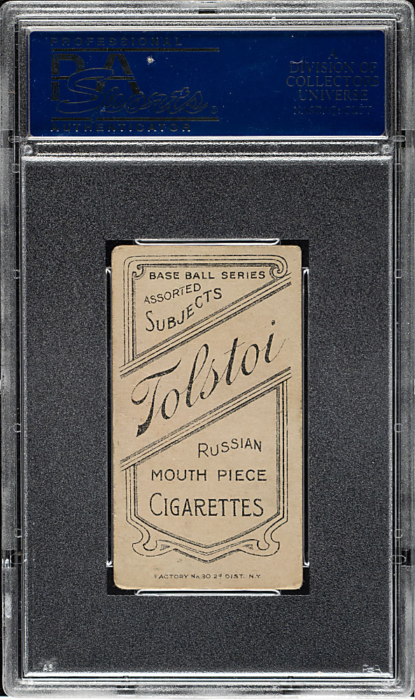 1909-1911 T206 White Border Home Run Baker PSA VG-EX 4 - Tolstoi Back