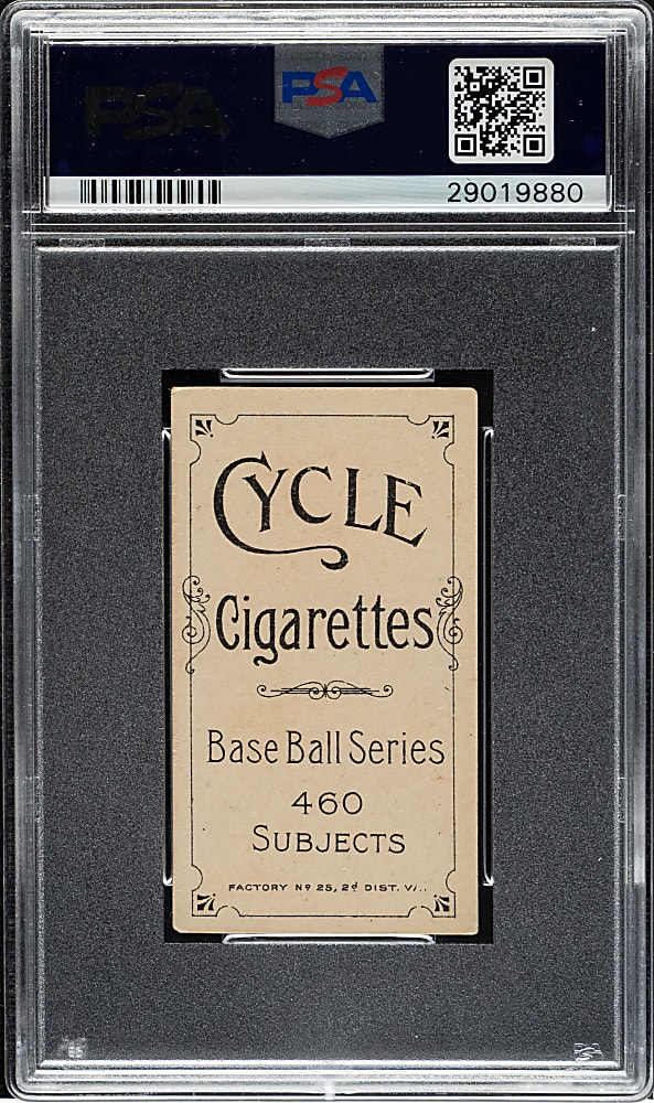 1909-1911 T206 White Border Chief Bender Pitching, No Trees in Background PSA VG-EX 4 - Cycle 460 Back