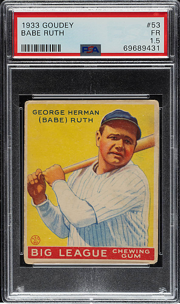1933 R319 Goudey #53 Babe Ruth PSA FAIR 1.5
