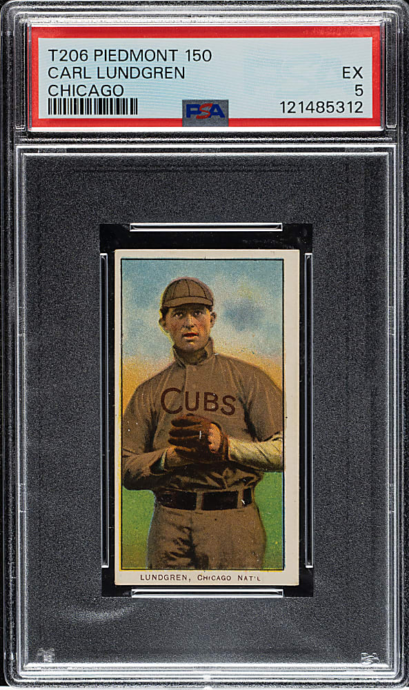 1909-1911 T206 White Border Carl Lundgren Chicago PSA EX 5