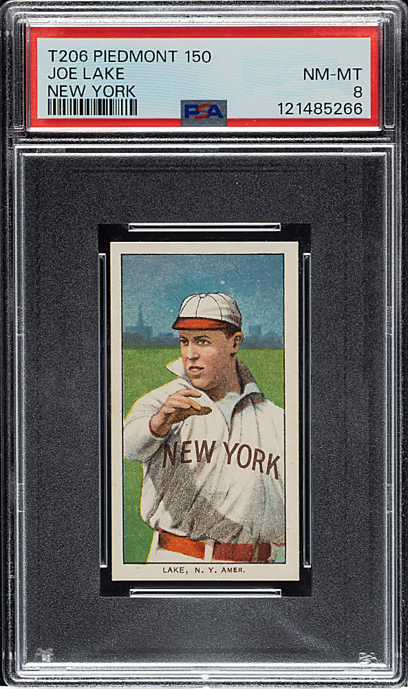 1909-1911 T206 White Border Joe Lake New York PSA NM-MT 8