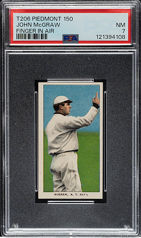 1909-1911 T206 White Border John McGraw Finger in Air PSA NM 7