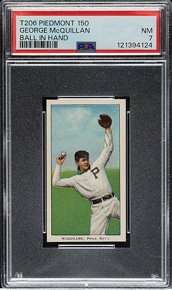 1909-1911 T206 White Border George McQuillan Ball in Hand PSA NM 7