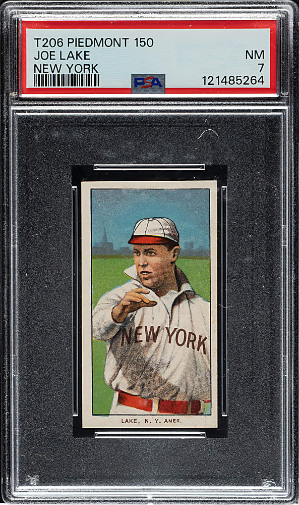 1909-1911 T206 White Border Joe Lake New York PSA NM 7