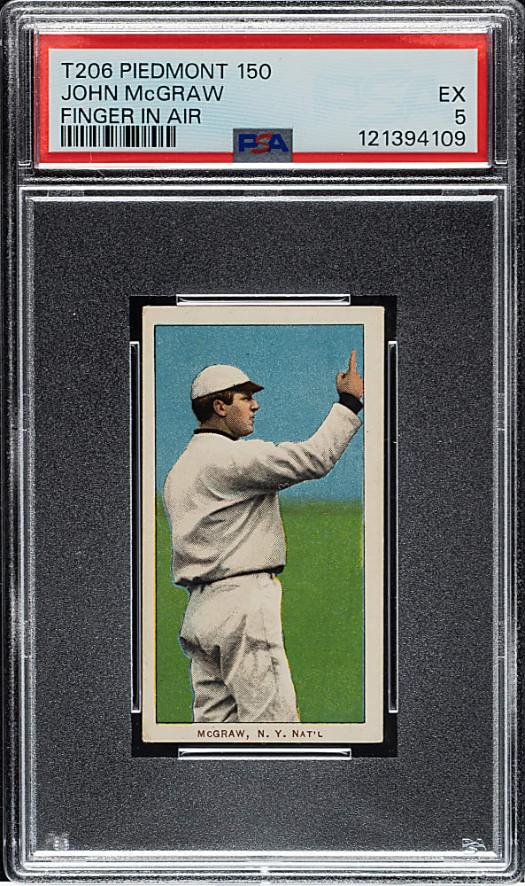 1909-1911 T206 White Border John McGraw Finger in Air PSA EX 5