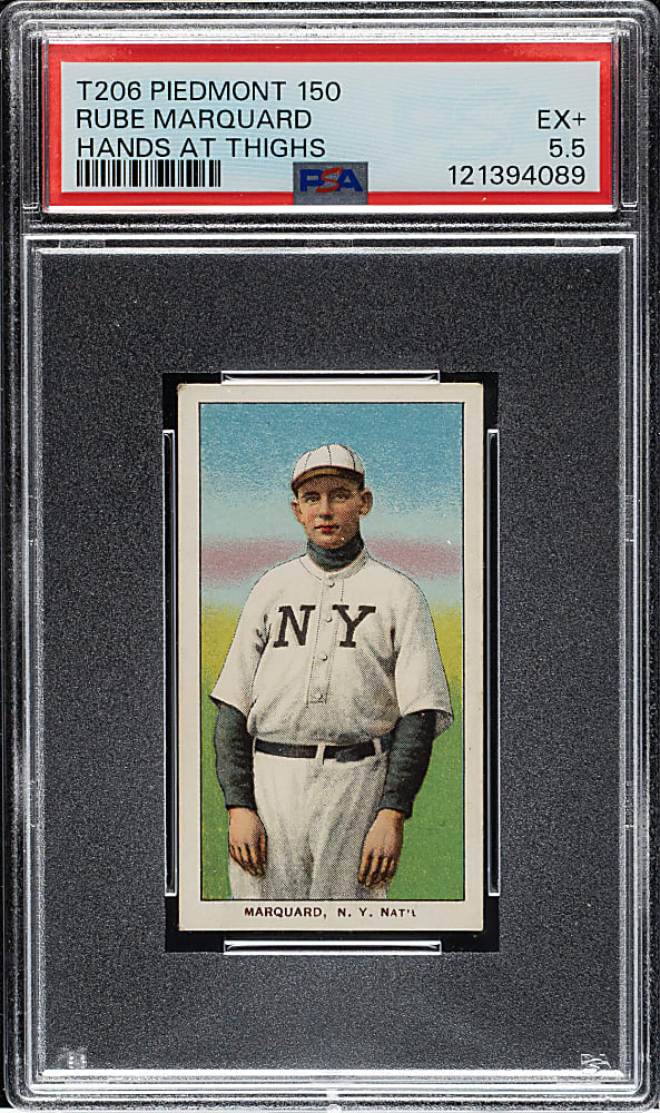 1909-1911 T206 White Border Rube Marquard Hands At Thighs PSA EX+ 5.5