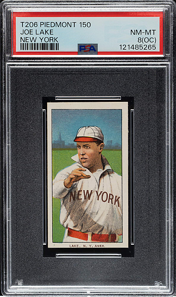 1909-1911 T206 White Border Joe Lake New York PSA NM-MT 8 (OC)