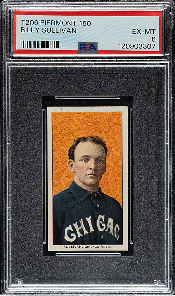 1909-1911 T206 White Border Billy Sullivan PSA EX-MT 6