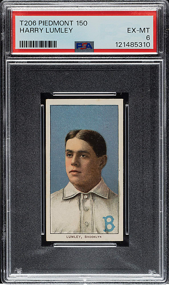 1909-1911 T206 White Border Harry Lumley PSA EX-MT 6