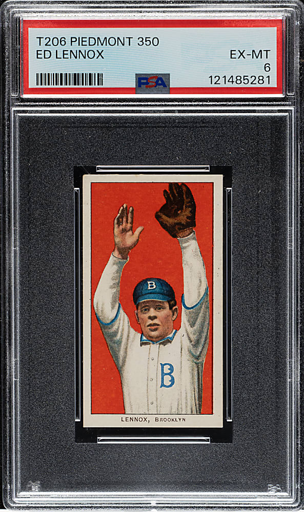 1909-1911 T206 White Border Ed Lennox PSA EX-MT 6