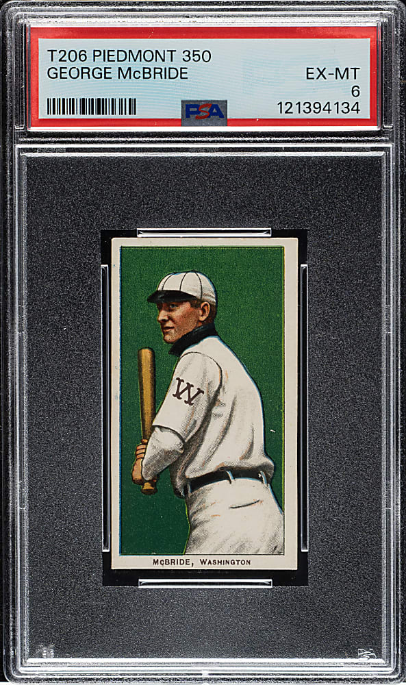 1909-1911 T206 White Border George McBride PSA EX-MT 6