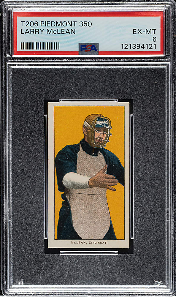 1909-1911 T206 White Border Larry McLean PSA EX-MT 6