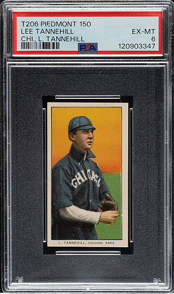 1909-1911 T206 White Border Lee Tannehill (L. Tannehill on Front) PSA EX-MT 6