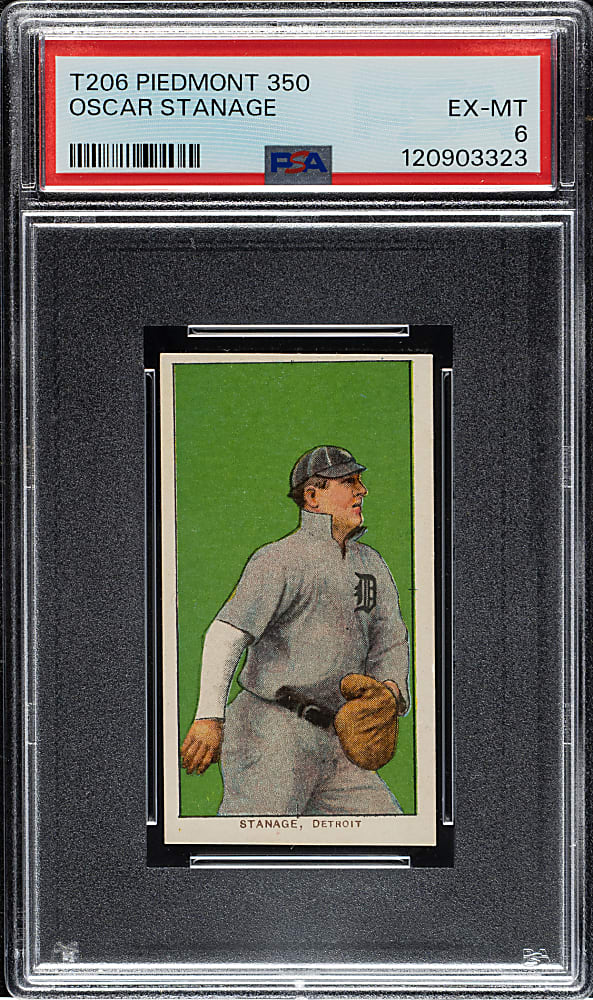 1909-1911 T206 White Border Oscar Stanage PSA EX-MT 6