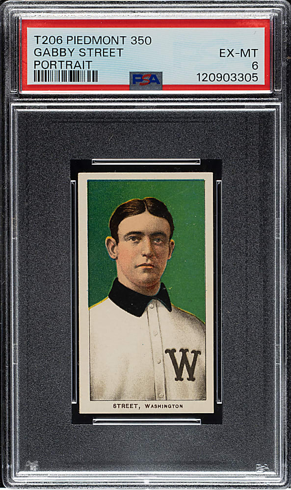 1909-1911 T206 White Border Gabby Street Portrait PSA EX-MT 6