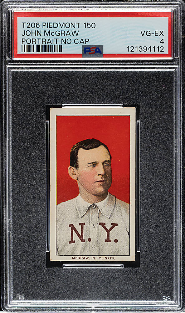 1909-1911 T206 White Border John McGraw Portrait No Cap PSA VG-EX 4