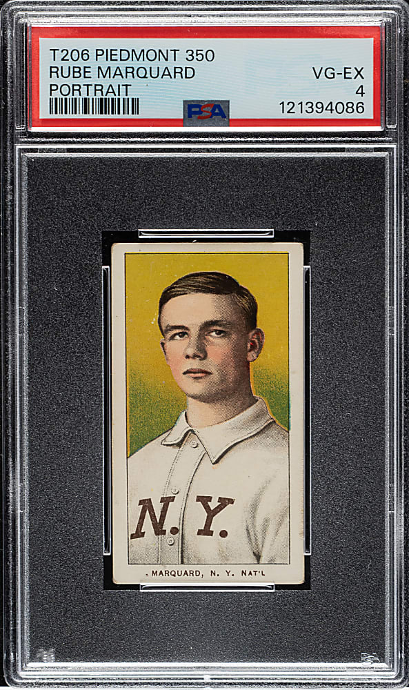 1909-1911 T206 White Border Rube Marquard Portrait PSA VG-EX 4