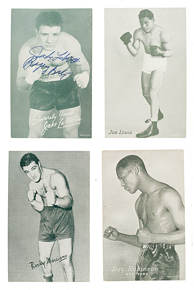 1947-1966 Exhibits Boxing Collection (133) Including Nine Signed Cards