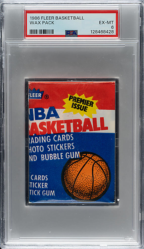 1986-1987 Fleer Basketball Unopened Wax Pack PSA EX-MT 6