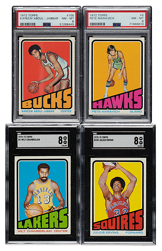 1972-1973 Topps Basketball Complete Set (264) Including 28 PSA- and SGC-Graded Cards