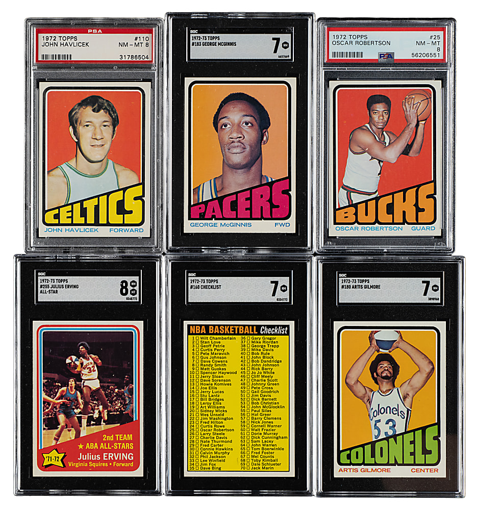 1972-1973 Topps Basketball Complete Set (264) Including 28 PSA- and SGC-Graded Cards