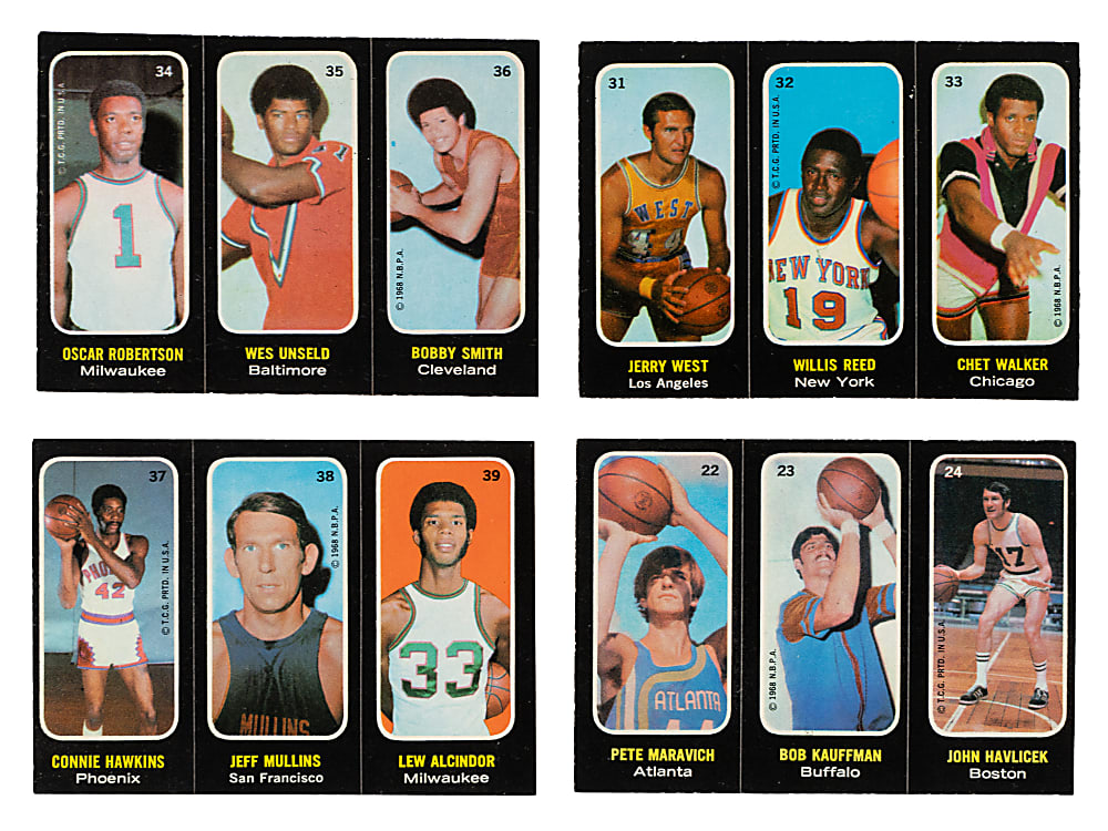 1971-1972 Topps Trio Stickers Basketball Near-Complete Set (25/26)