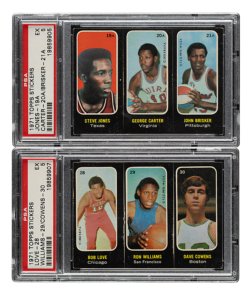 1971-1972 Topps Trio Stickers Basketball Near-Complete Set (25/26)