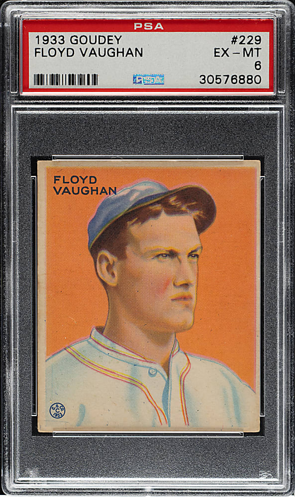 1933 R319 Goudey #229 Floyd "Arky" Vaughan PSA EX-MT 6