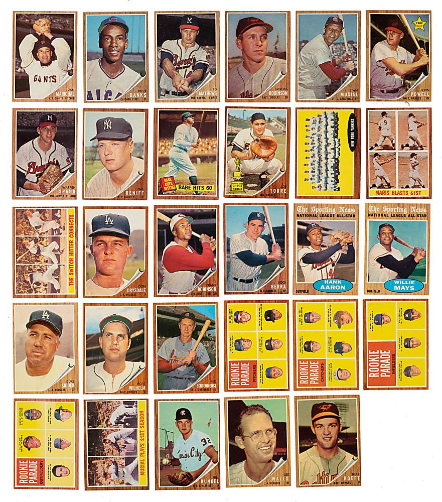 1962 Topps Near-Complete Set (597/598) Including 26 PSA- and SGC-Graded Cards