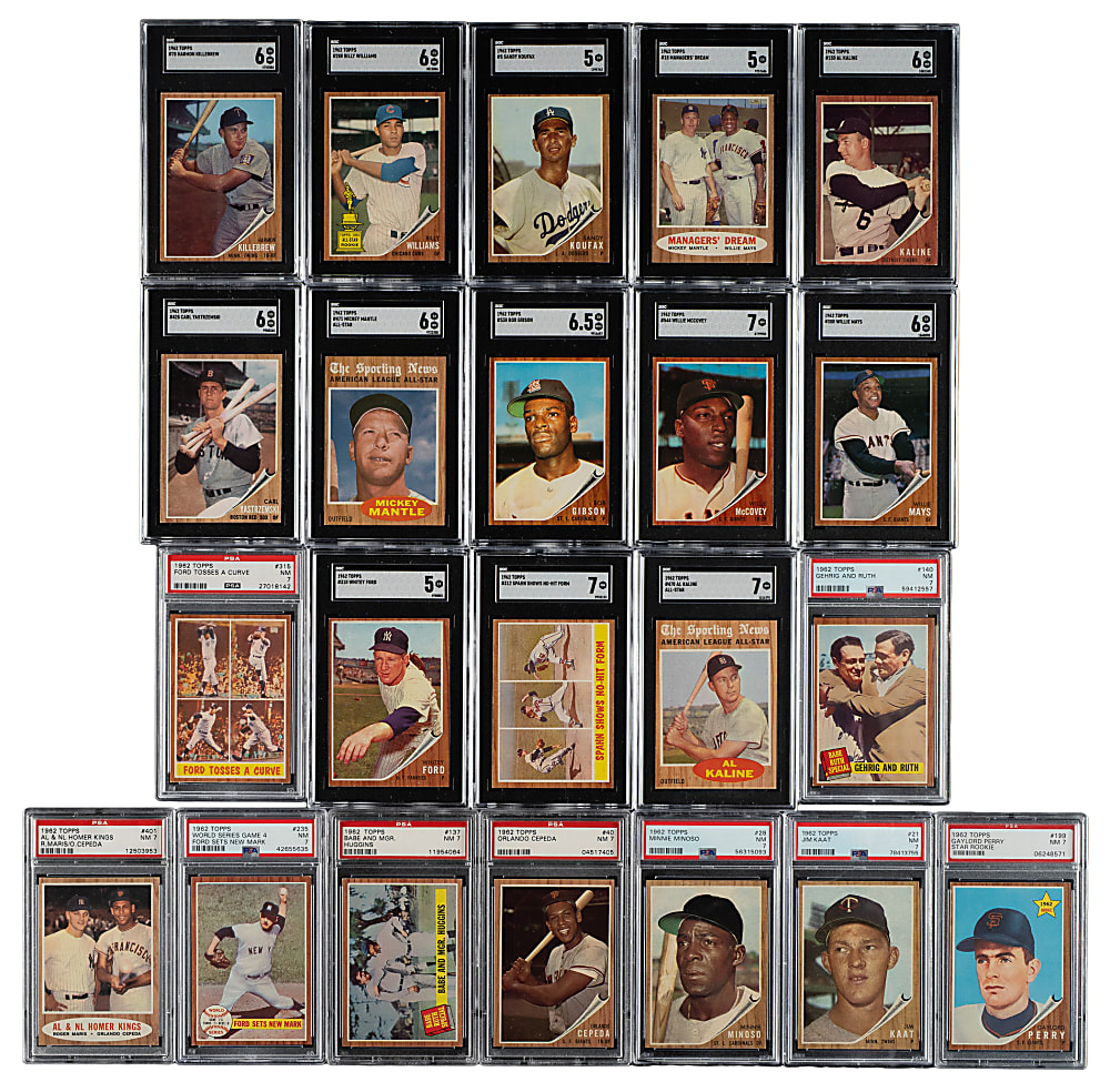 1962 Topps Near-Complete Set (597/598) Including 26 PSA- and SGC-Graded Cards