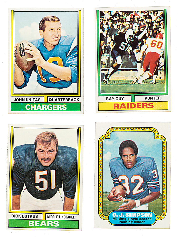 1974 Topps Football Complete Set Collection (4 Sets, 2,112 Cards)