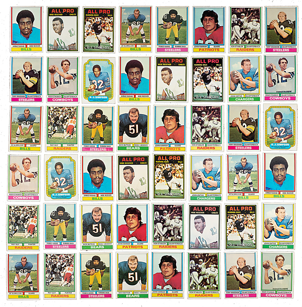 1974 Topps Football Complete Set Collection (4 Sets, 2,112 Cards)