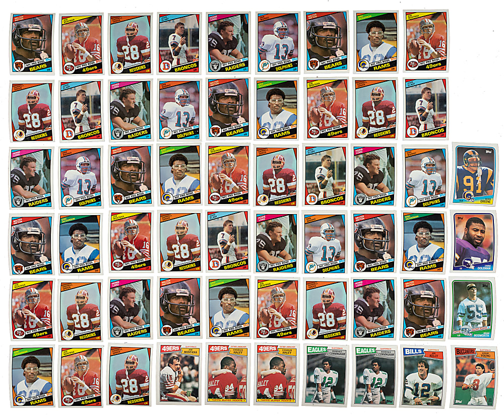 High-Grade 1984 to 1988 Topps Football Complete and Near-Complete Set Collection (10 Sets, 4,080 Cards)