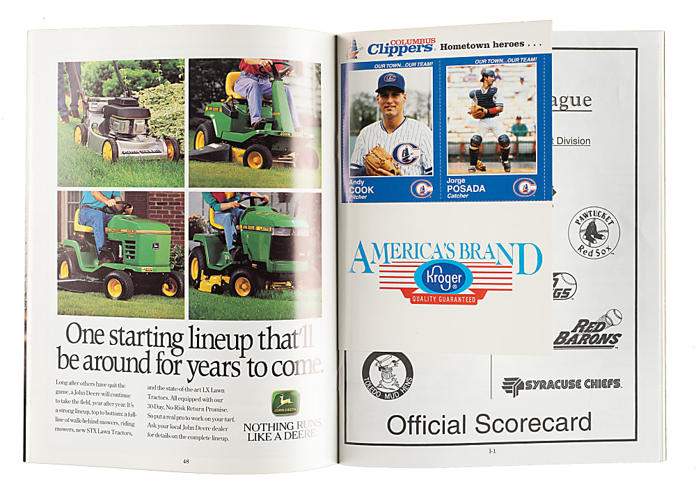 1995 Columbus Clippers Yearbook with Derek Jeter and Jorge Posada Pre-Rookies