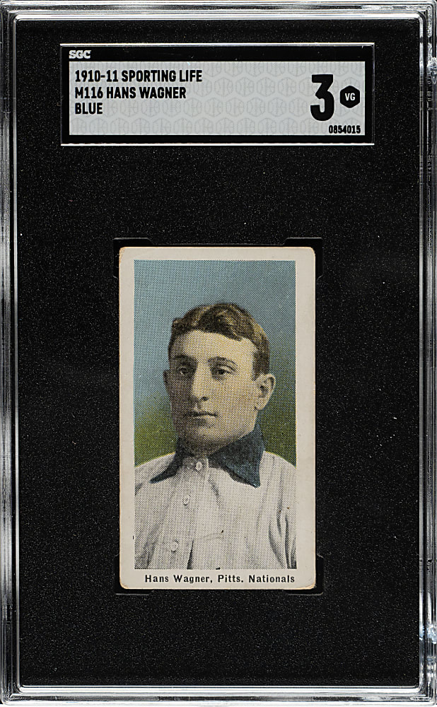 1910-1911 M116 Sporting Life Honus Wagner Blue Background SGC VG 3