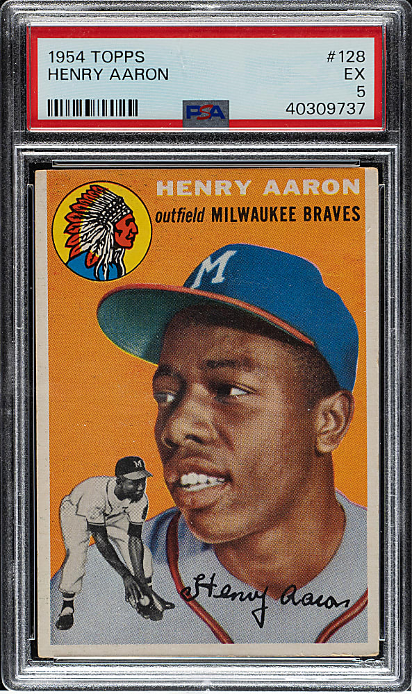 1954 Topps #128 Hank Aaron Rookie PSA EX 5