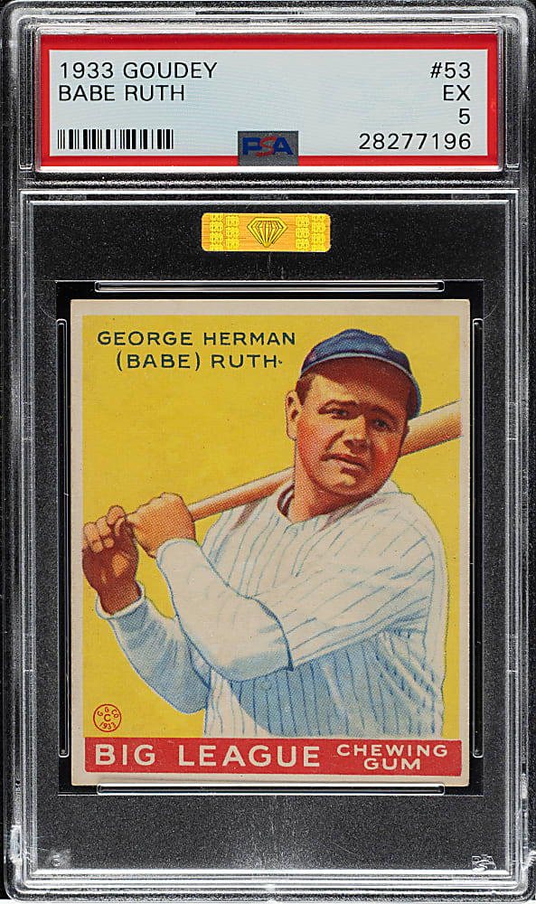 1933 R319 Goudey #53 Babe Ruth PSA EX 5 (MBA Gold Diamond)