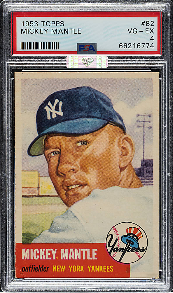 1953 Topps #82 Mickey Mantle PSA VG-EX 4 (MBA Silver Diamond)
