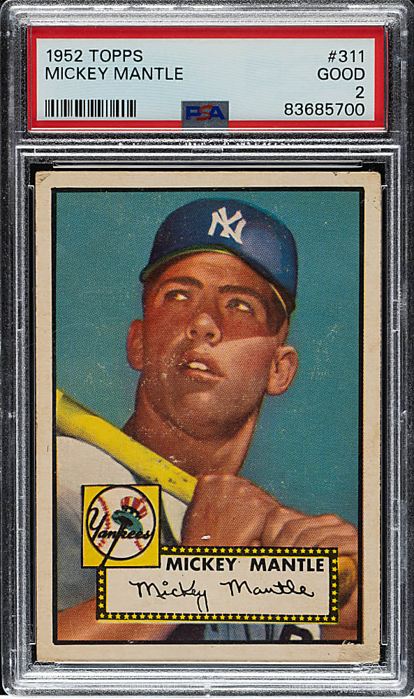 1952 Topps #311 Mickey Mantle PSA GOOD 2