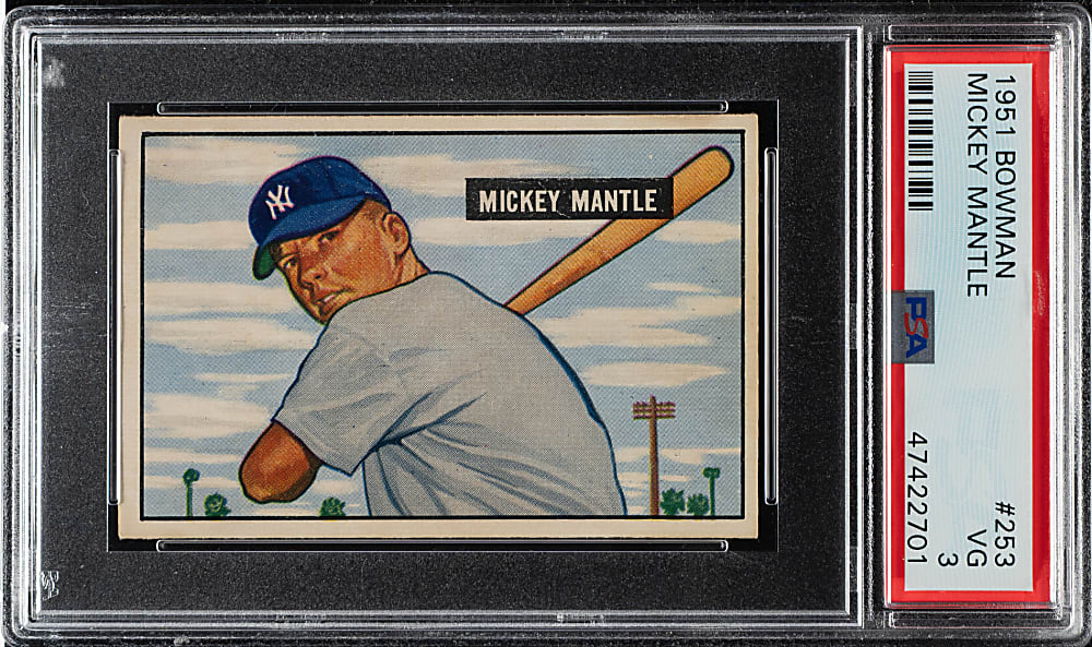 1951 Bowman #253 Mickey Mantle Rookie PSA VG 3