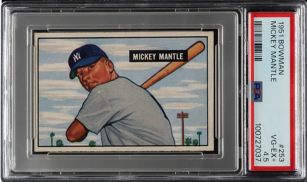 1951 Bowman #253 Mickey Mantle Rookie PSA VG-EX+ 4.5