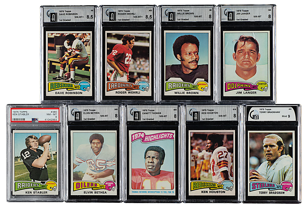High-Grade 1975 Topps Football Complete Set (528) Including 141 GAI- and PSA-Graded Cards