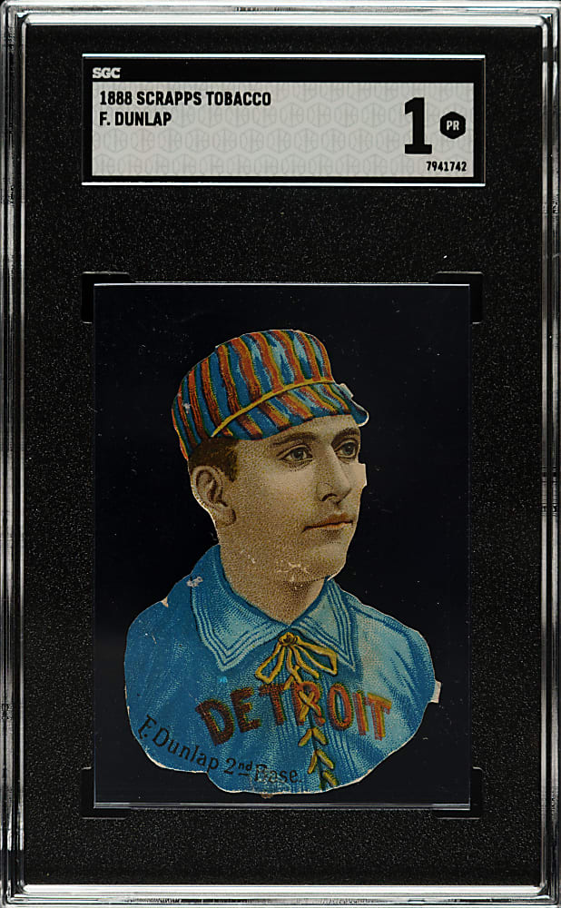 1888 H. D. Smith & Company Baseball Gum Card Die-Cuts Fred Dunlap SGC POOR 1