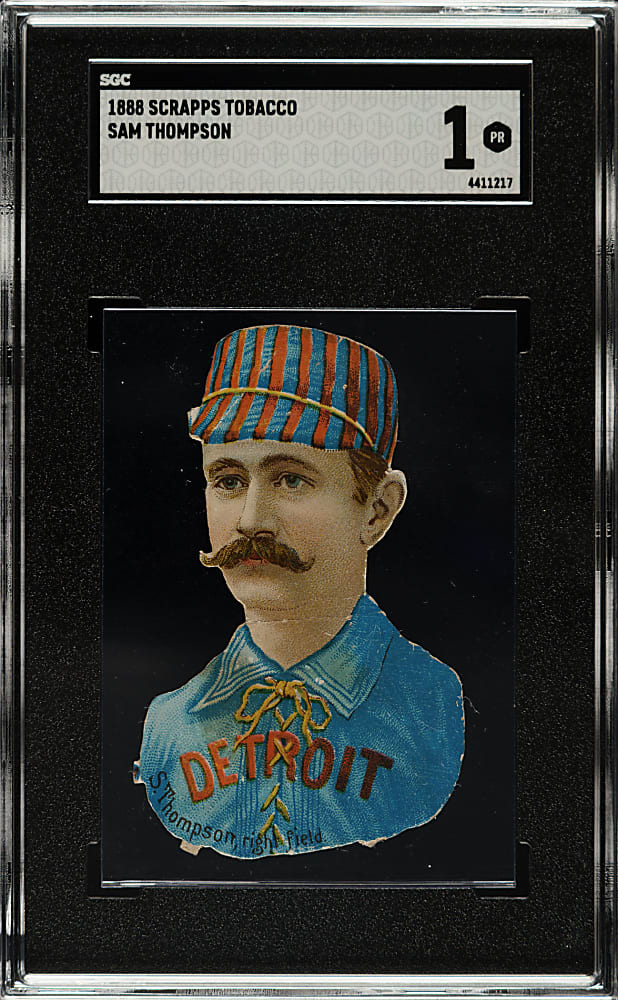 1888 H. D. Smith & Company Baseball Gum Card Die-Cuts Sam Thompson SGC POOR 1