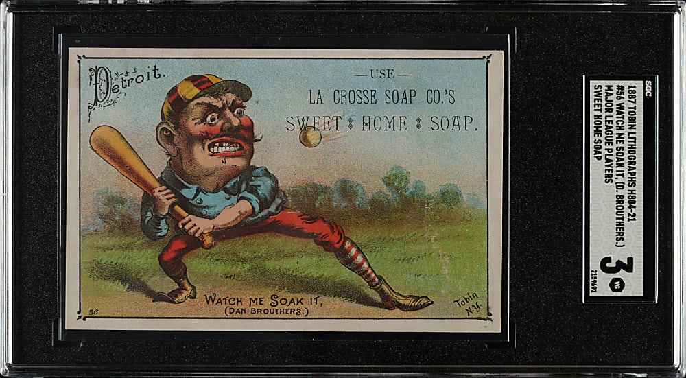 1887 H804-21 Tobin Litho Trade Card Dan Brouthers SGC VG 3