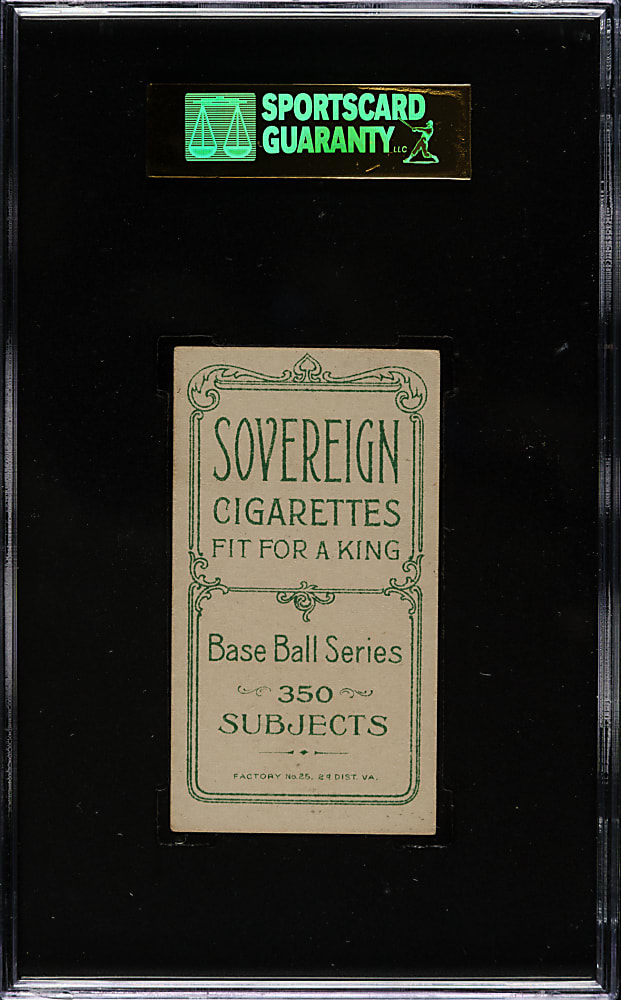 1909-1911 T206 White Border Sam Crawford Throwing SGC EX+ 70 - Sovereign 350 Back