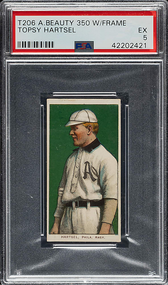 1909-1911 T206 White Border Topsy Hartsel PSA EX 5 - American Beauty 350 Back - 1 of 1 - Highest Graded!